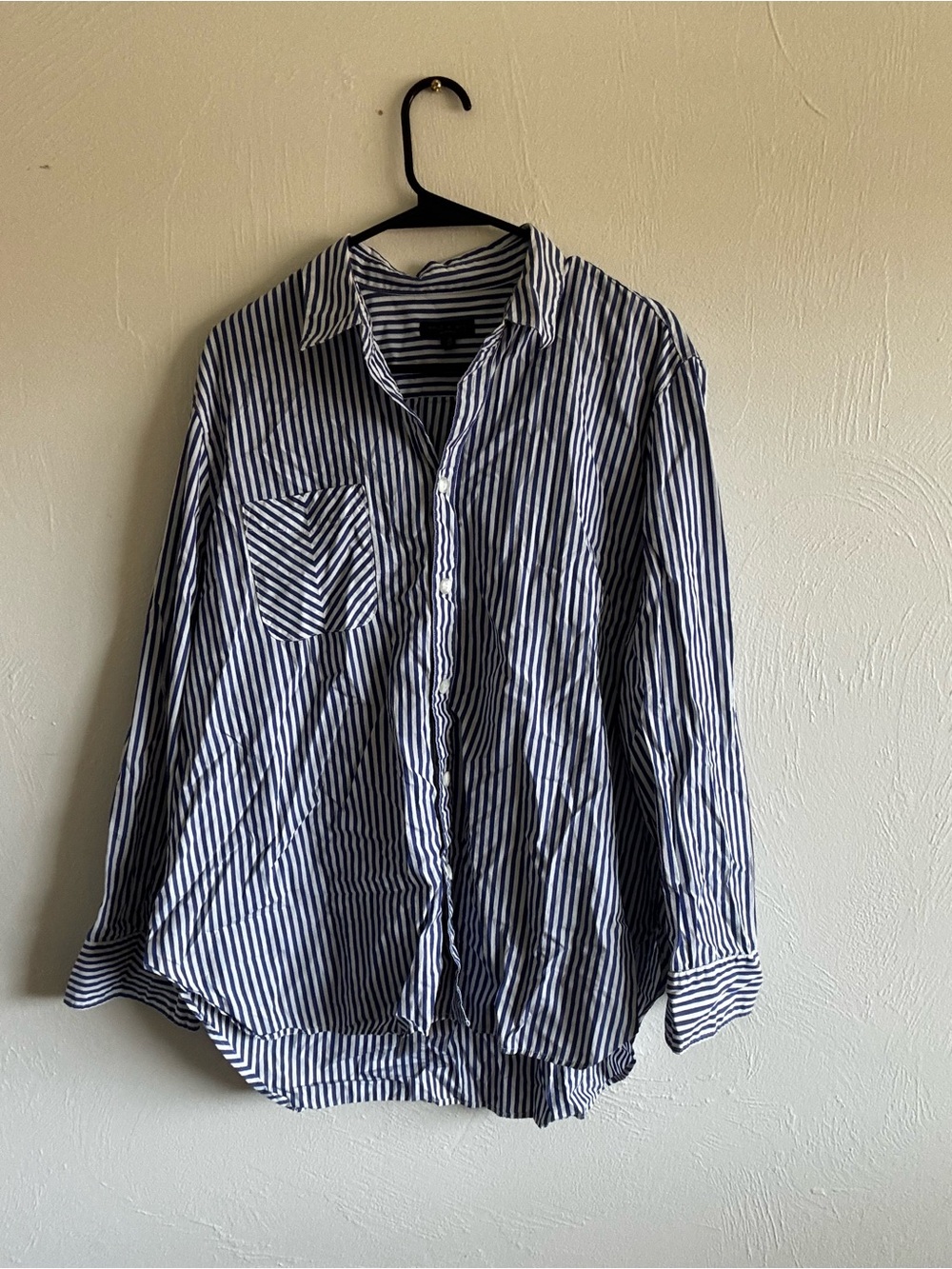 rag & bone Navy and White Striped Button-Down Shirt
